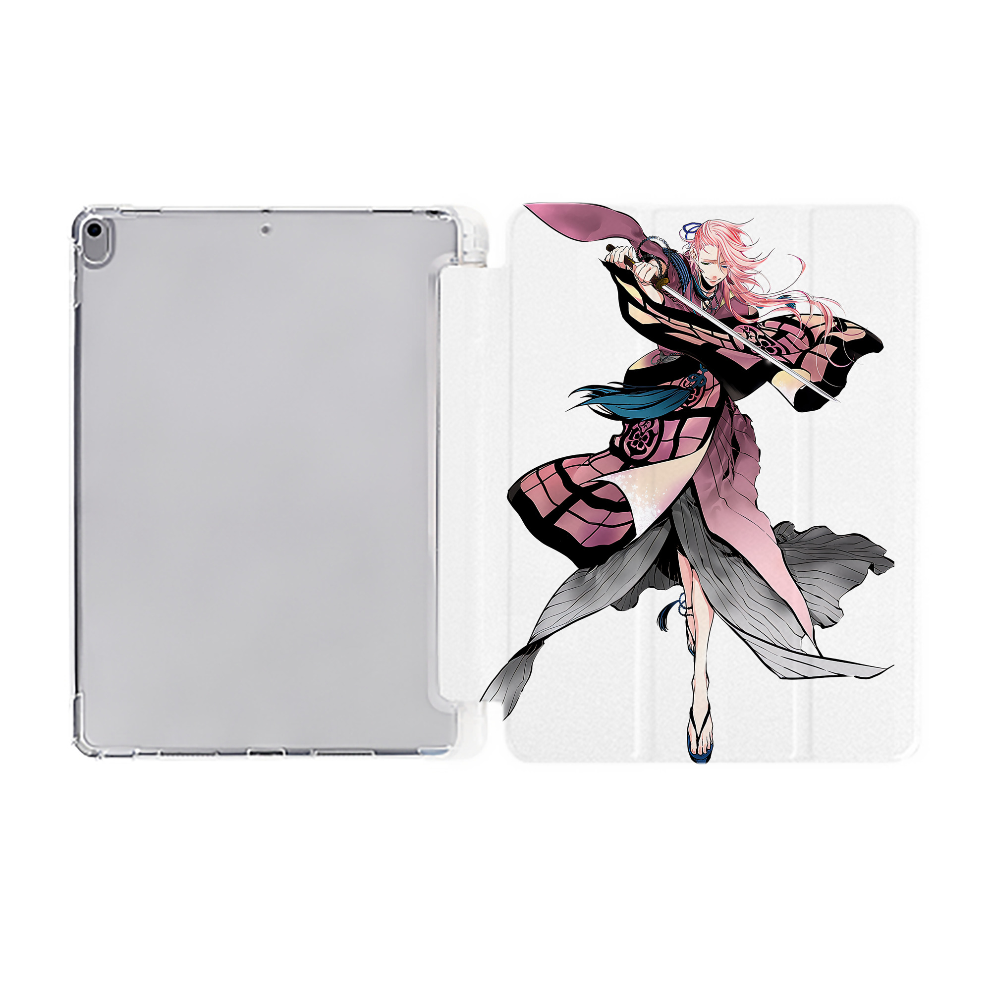 （画像用） 刀剣乱舞 Touken Ranbu IPad ケース ペン収納付き 三つ折りスタンド PUレザー×シリコン 対応機種9.5/10.5/10.9インチ